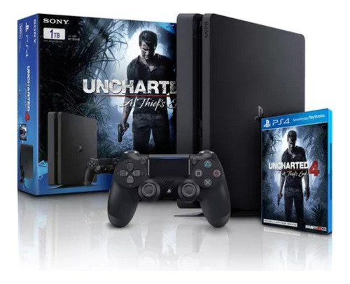 Sony Playstation 4 Slim 1tb Standard Cor  Preto Onyx