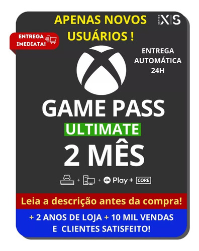 Game Pass Ultimate 2 Meses - Código Único  P/contas Novas