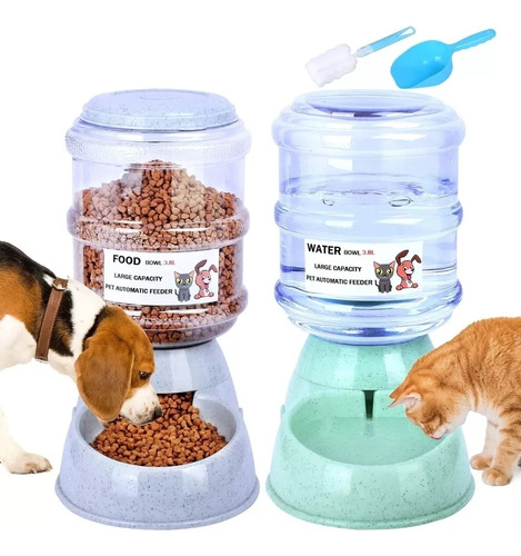 Pack 2 Dispensador Agua / Comida Para Gatos Y Perros Mascota