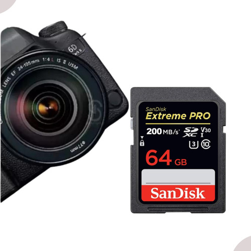 Cartão De Memória  Extreme Pro 64gb Sdxc Sandisk V30 200mbs