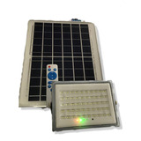 Refletor Led Solar 100w Completo Com Placa  E Controle 