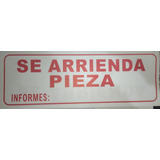 Aviso - Letrero Pequeño X 6 Und Se Arrienda Pieza