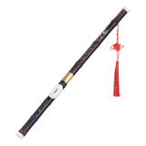 L Flauta Transversal De Bambú Natural Negro Bawu Ba Wu