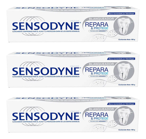 Pack Crema Dental Sensodyne Repara Y Protege Blanqueador 100