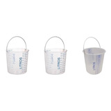 Kit Balde Graduado Alça Transparente 1un De 20l / 2un De 12l