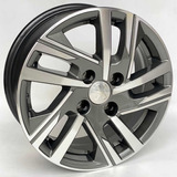 Rodas Krmai S38 Peugeot 208 (até 2020) Aro 15x6 4x108 (jogo) Cor Grafite Com Diamantado