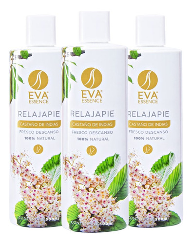 Kit 3 Relajapie Eva Essence 500ml Castaño De Indias