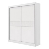 Guarda Roupa Casal Santorini 2 Pt Ripado Branco Mdf D'doro