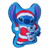Almofada 3d Stitch Papai Noel Natal Aveludada Oficial Disney