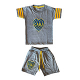 Conjunto Niño Algodon Futbol Boca River