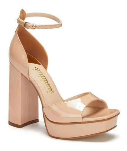 Zapatilla Plataforma Nude Tipo Charol Andrea Premium 3184080