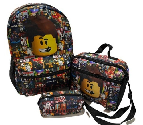 Kit Mochila Roblox De Costas Escolar 