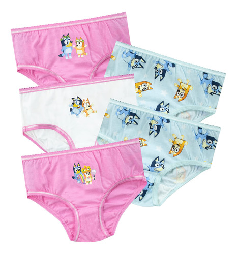 Roupa Íntima Bluey Girls, Pacote Com 5, Multicolorida, 2t