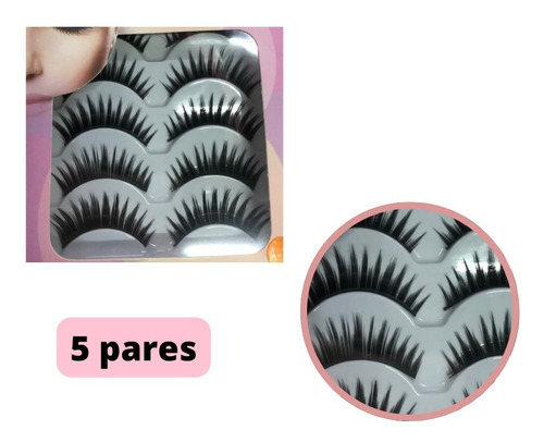 Cartela Cílios 3d Postiço 5 Pares Natural Maquiagem Volume