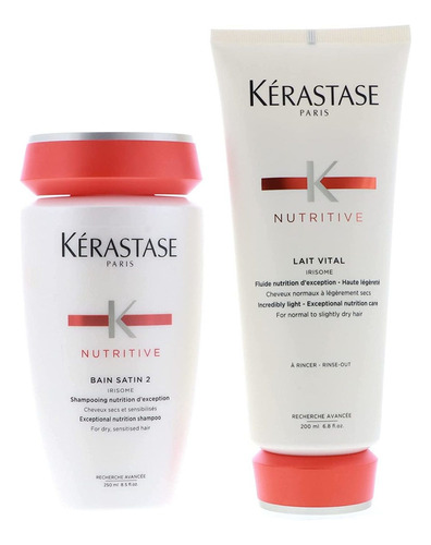 Kerastase Nutritive Bain Satin 2 Champú 8.5 Oz Y Lait Vital