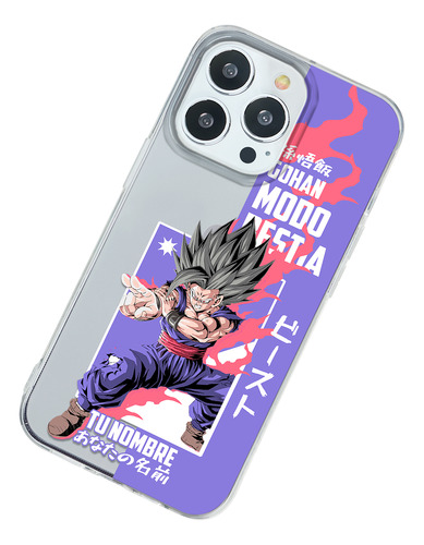 Funda Para iPhone Dragon Ball Super Gohan Bestia Con Nombre