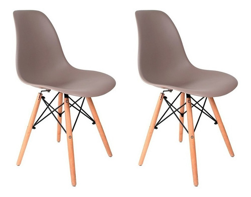 Cadeira De Jantar Empório Tiffany Eames Dsw Madera, Estrutura De Cor  Cinza, 2 Unidades