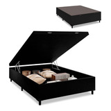 Cama Box Com Baú Casal Prince Preto