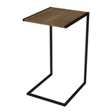 Mesa Lateral Encosto Para Sofa Industrial Vermont - Preto