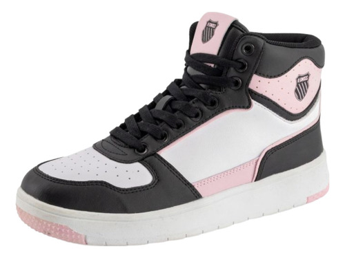 Sneakers K-swiss Rosa/negro Piel Alta Durabilidad Original