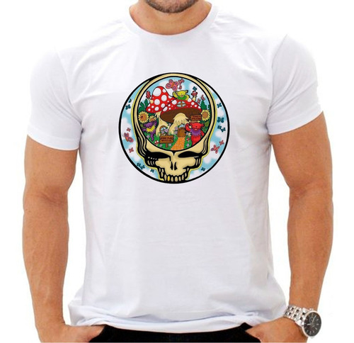 Camisa Camiseta Rock Banda Grateful Dead Lsd Cogumelo Azu M4