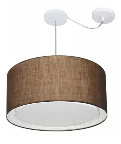 Lustre C/ Desvio De Centro Md-4316 Cupula Tec 55x30cm Cafe