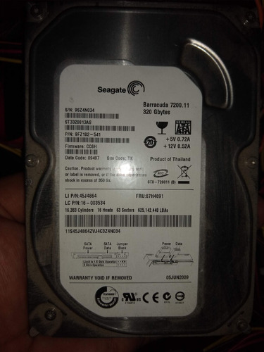 Disco Rigido Hdd Seagate Barracuda 320 Gb