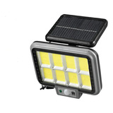 Foco Luz Con Panel Solar Sensor De Movimiento Exterior Color De La Carcasa Gris