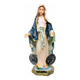 Santa Virgen Medalla Milagrosa 30x10cm En Resina + Novena