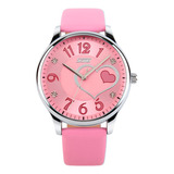 Reloj Mujer Skmei 9085 Cuero Ecologico Minimalista Elegante Color De La Malla Rosado