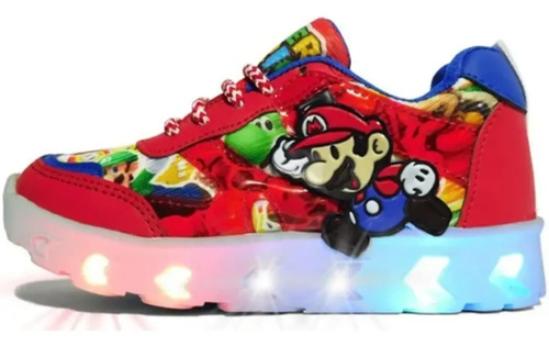 Tenis Luces Led Super Mario Bros Tema 18/21 Nintendo Moda