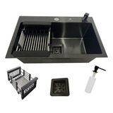 Cuba Gourmet Quadrada Aço Inox 304 Preto Acessórios 60x40