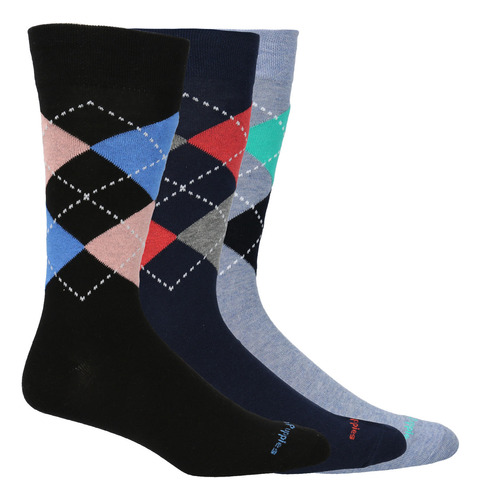 Calcetín Hush Puppies V23h Pack Argyle Negro Hombre