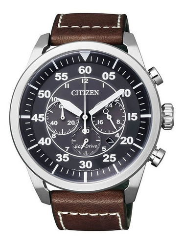 Reloj Hombre Citizen Ca4210-16e Crono Eco M Color De La Malla Maron Color Del Bisel Acero Color Del Fondo Negro