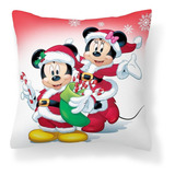 Funda Para Cojín Decorativo 45x45, Navidad Micky Y Mimi