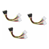 3 Cables Convertidor Adaptador Sata A Doble Molex 