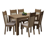 Juego Comedor Madesa Medelin Mesa Tapa Madera 6 Sillas M/c