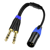 Seefeful Cable De Microfono Dual De 0.250 In 1/4 De Pulgada