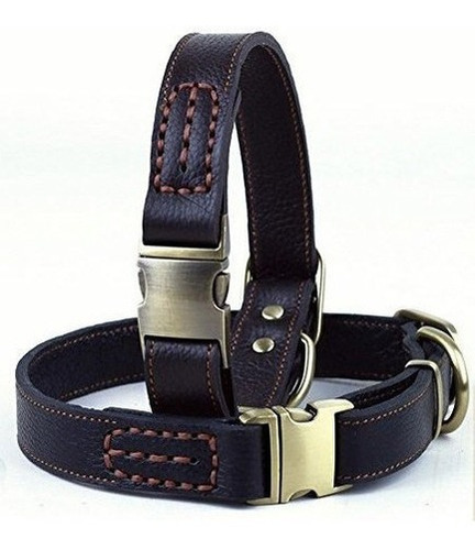 Ocsoso Collar De Perros De Cuero Genuino Ajustable Más Fino