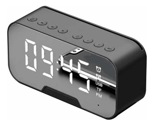 Radio Reloj Despertador Led Espejo Altavoz Bluetooth Recarga