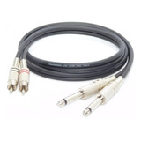 Cable De Audio 2 Rca A 2 Plug 6.5mm Mono Profesional 1 Metro