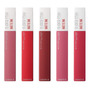 5 Pack Labiales Liquidos Matte Maybelline De Larga Duración Superstay Matte Ink