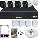 Kit 4 Câmeras Intelbras Colorido Noite Dvr 8 Canais Hd 1 Tb