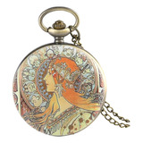 Reloj De Bolsillo De Cuarzo Y Bronce For Mujer