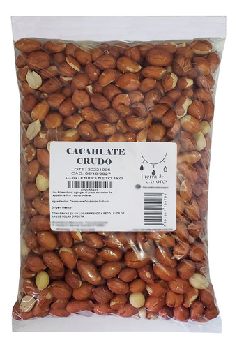 Cacahuate Crudo Con Cuticula Premium Jumbo 1 Kilo 