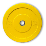 Disco Olímpico 15 Kg / 33 Lbs Urbanfit Pro, Goma Resistente Color Amarillo