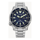 Citizen Promaster Dive Automatic Fugu Ny0136-52l Color De La Correa Plata Color Del Bisel Plata Color Del Fondo Azul