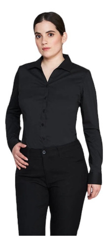 Blusa Mujer Camisa Oxford Cuello V Ejecutiva Casual Spandex