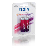 Pilha Recarregável  Aa 2700mah Com 2 Unidades Elgin