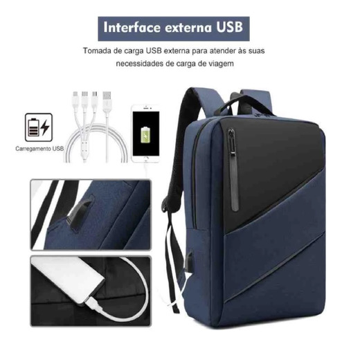 Mochila Notebook Impermeável 15,6 Asus Dell Hp Lenovo Acer